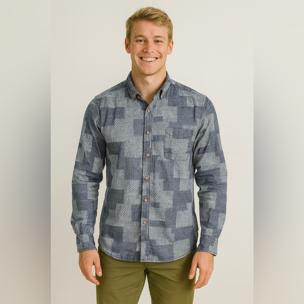 Men's Robert Graham Long Sleeve Button Up Shirt Size XL Color Blue